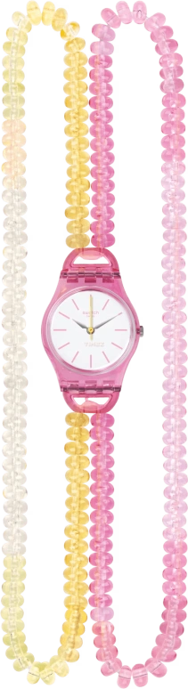 Swatch,Originals 25mm,25mm,Plastic,White,Quartz,Tonneau,Pink,LP145