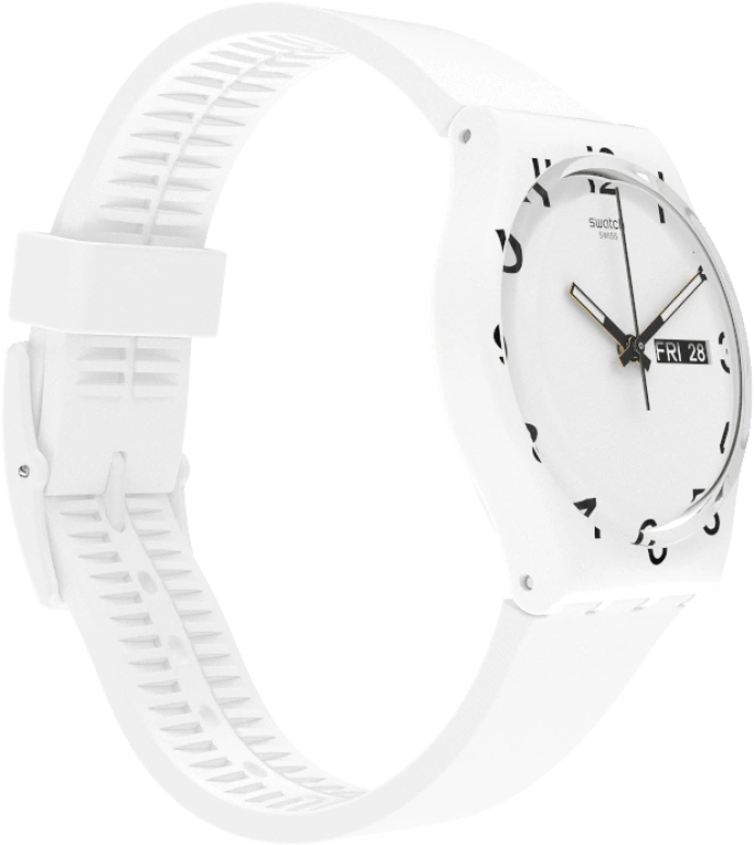 Swatch,Originals 39.20mm,39.20mm,Plastic,White,Sapphire,Crystal Glass,GW716