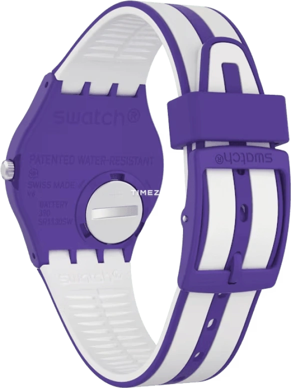 Swatch,Originals 34mm,34mm,Plastic,Purple,Quartz,Date,Day,GV701