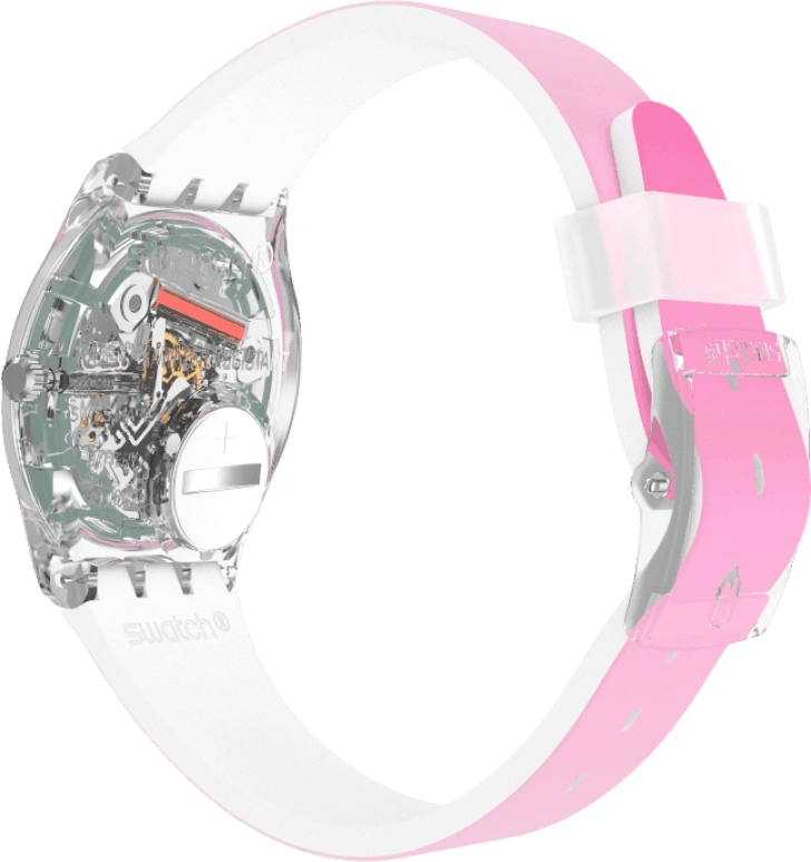 Swatch,Originals 34mm,34mm,Plastic,Pink,Sapphire,Crystal Glass,GE719