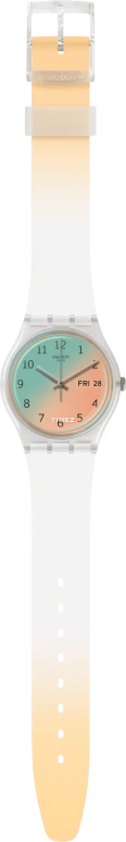 Swatch,Originals 34mm,34mm,Plastic,Orange,Green,Quartz,Date,Day,GE720