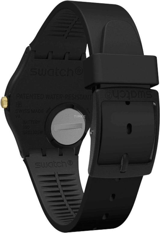 Swatch,Originals 34mm,34mm,Plastic,Black,Quartz,Round,GB274