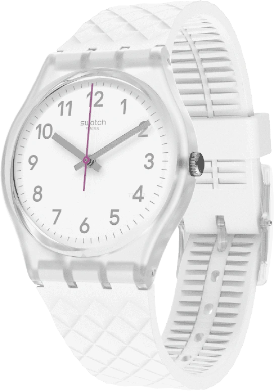 Swatch,Originals 34mm,34mm,Plastic,White,Quartz,Baton,GE286