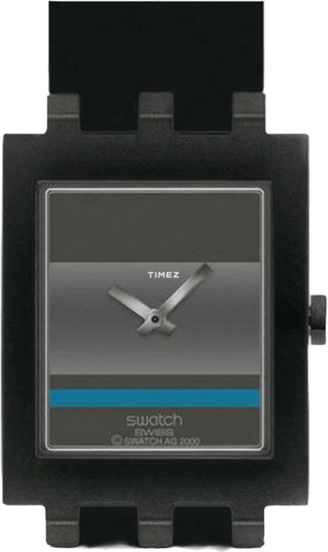 Swatch,Other 38.40mm,38.40mm,Plastic,Grey,Quartz,Rectangular,Black,SUAG102