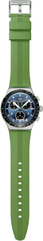 Swatch,IRONY 43mm,43mm,Stainless Steel,Blue,Black,Quartz,Chronograph,Day,YVS531