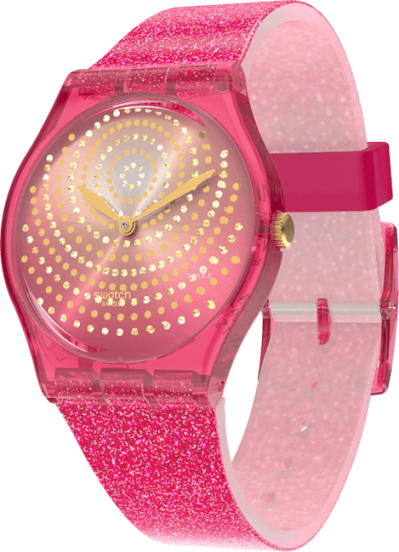Swatch,Originals 34mm,34mm,Plastic,Pink,Sapphire,Crystal Glass,GP169