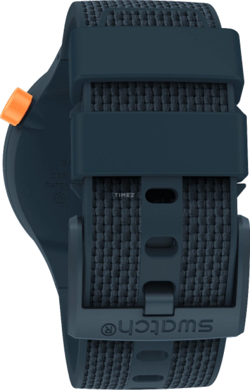 Swatch,THE BOLD 47mm,47mm,Plastic,Blue,Sapphire,Crystal Glass,Closed,SO27N107