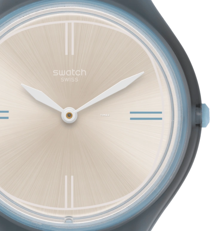 Swatch,SKIN 36.70mm,36.70mm,Plastic,Silver,Quartz,Sapphire,Crystal Glass,Tonneau,SVOM101G