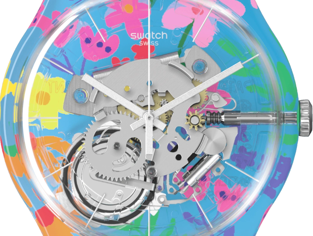 Swatch,Other 41mm,41mm,Plastic,Multi-Color,Quartz,Sapphire,Crystal Glass,Colorful,SUOK145,SUOK145-052