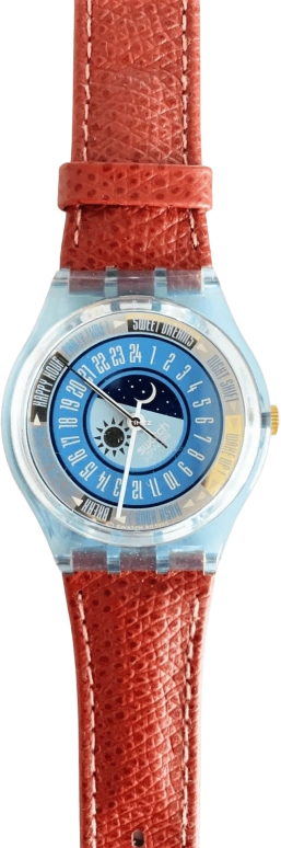 Swatch,Other ,Plastic,Blue,Quartz,day-night-indication,GN145