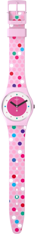 Swatch,Other 34mm,34mm,Bio-sourced,Pink,White,Quartz,Sapphire,Crystal Glass,Round,SO28P109