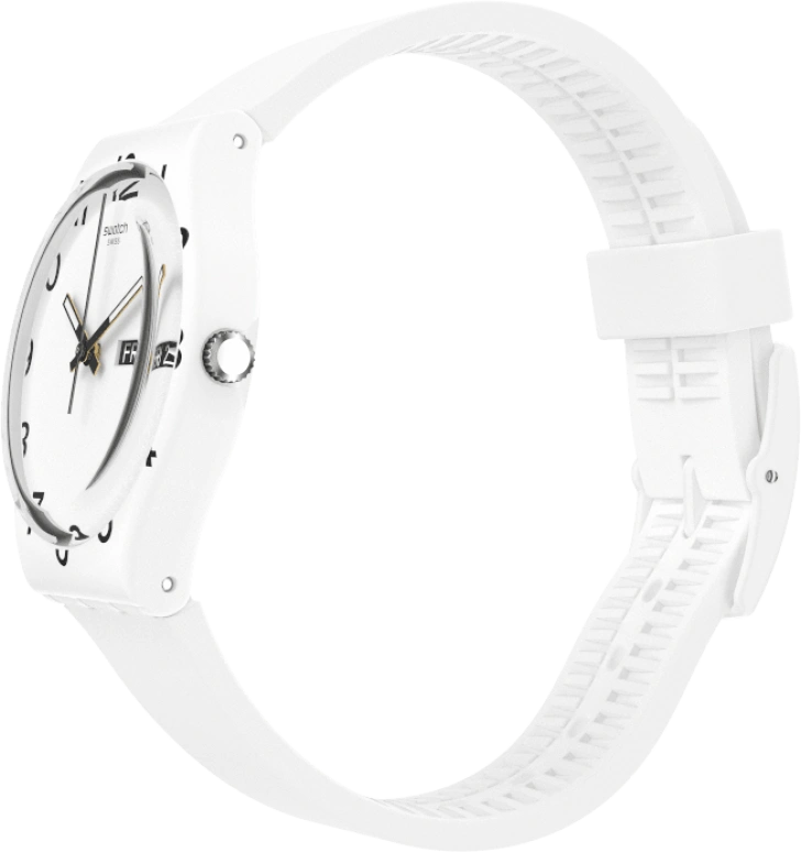 Swatch,Originals 39.20mm,39.20mm,Plastic,White,Sapphire,Crystal Glass,GW716