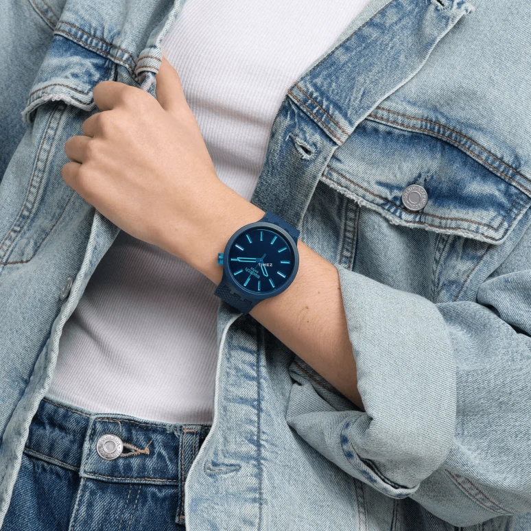 Swatch,Swatch Essentials 47mm,47mm,Bio-sourced,Blue,Quartz,Tonneau,SB05N113