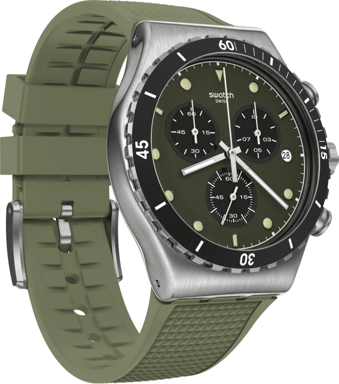Swatch,IRONY 43mm,43mm,Stainless Steel,Green,YVS488