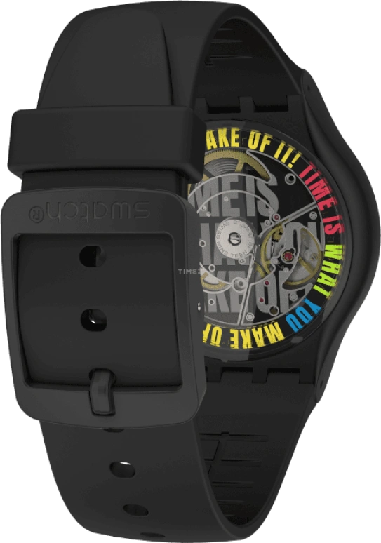 Swatch,Originals 42mm,42mm,Bio-sourced,Black,Quartz,Sapphire,Crystal Glass,Round,SO30B400