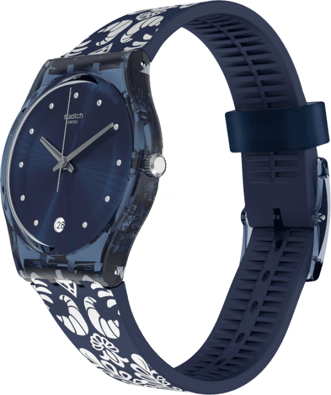 Swatch,Originals 34mm,34mm,Plastic,Blue,GN413