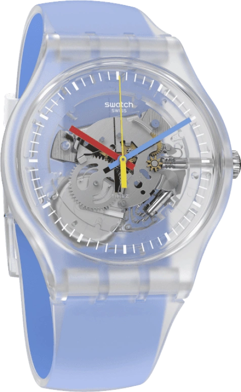 Swatch,Originals 41mm,41mm,Plastic,Skeleton,Quartz,Round,Transparent,SUOK156