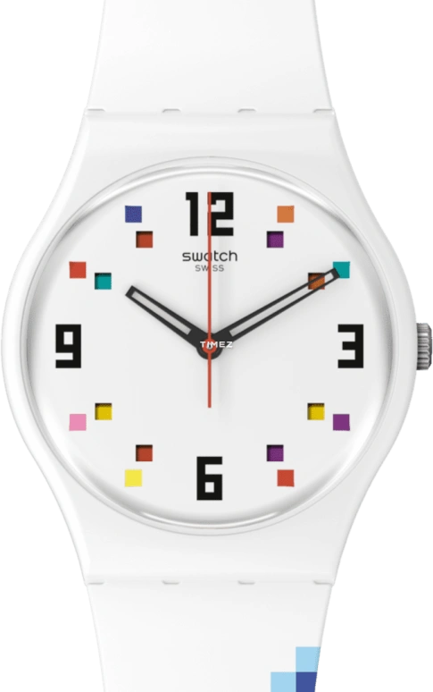 Swatch,Other 34mm,34mm,Bio-sourced,White,Quartz,Sapphire,Round,SO28W700