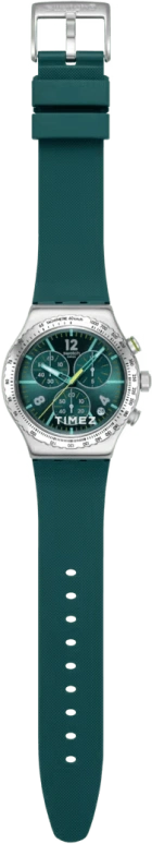 Swatch,IRONY 43mm,43mm,Stainless Steel,Green,Automatic,Chronograph,Day,YVS535