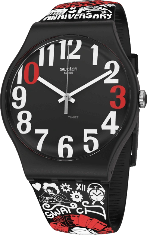Swatch,Originals 41mm,41mm,Plastic,Black,SUOZ322