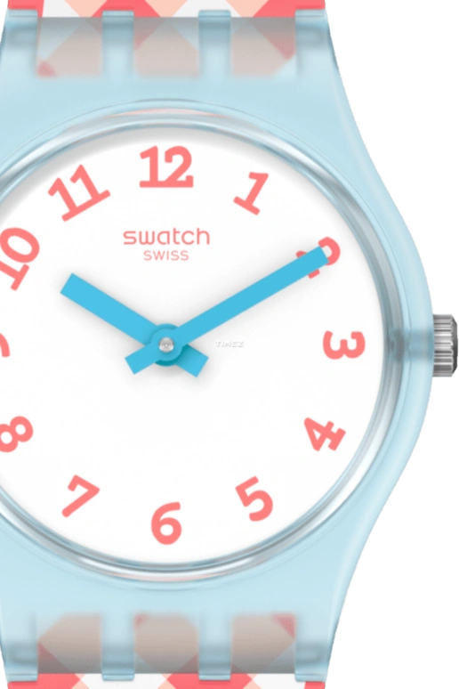 Swatch,Originals 25mm,25mm,Plastic,White,Quartz,Tonneau,Blue,LL125