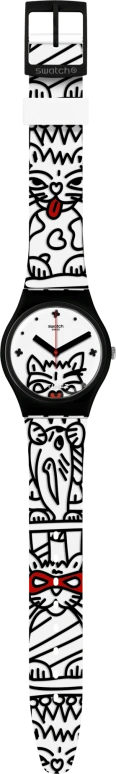 Swatch,I love your folk 34mm,34mm,Plastic,White,Quartz,Round,Black,GB322