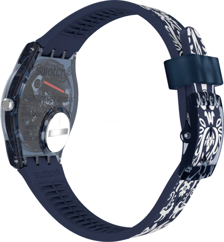 Swatch,Originals 34mm,34mm,Plastic,Blue,GN413