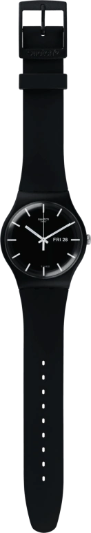 Swatch,Originals 41mm,41mm,Plastic,Black,Quartz,Date,Day,SUOB720