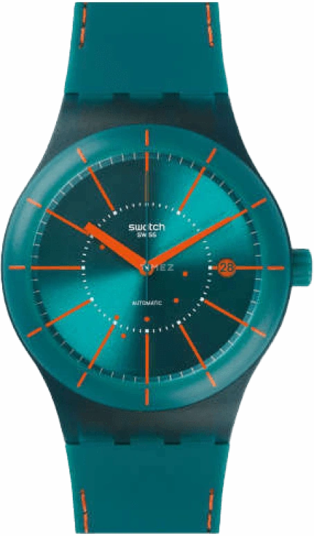 Swatch,Sistem 51 42mm,42mm,Plastic,Green,Automatic,Day,90hours,SUTG400