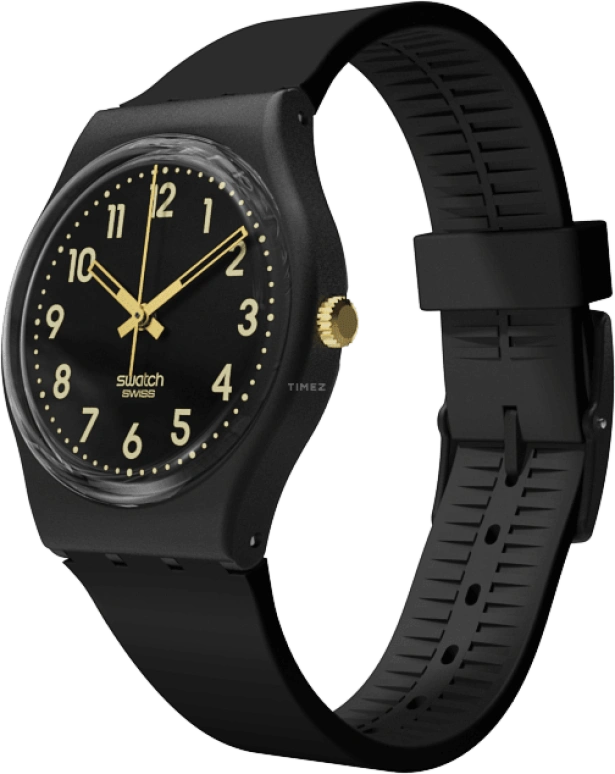 Swatch,Originals 34mm,34mm,Plastic,Black,Quartz,Round,GB274
