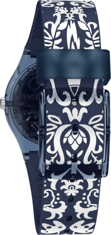Swatch,Originals 34mm,34mm,Plastic,Blue,GN413
