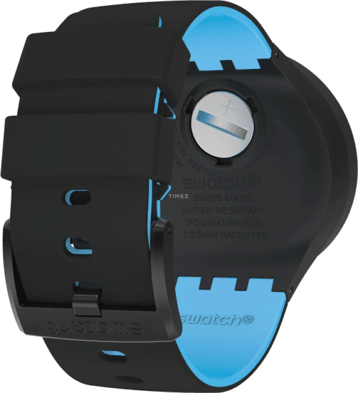 Swatch,THE BOLD 47mm,47mm,Plastic,Black,Sapphire,Crystal Glass,Closed,SB02B401