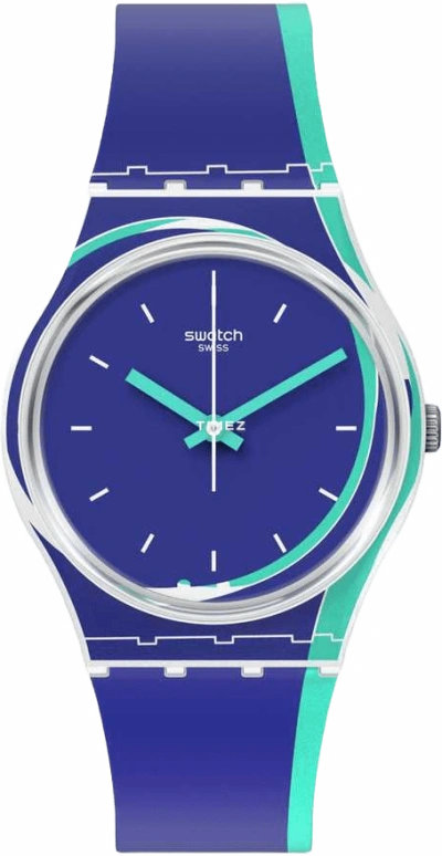 Swatch,Originals 34mm,34mm,Plastic,Blue,Quartz,Tonneau,GW217