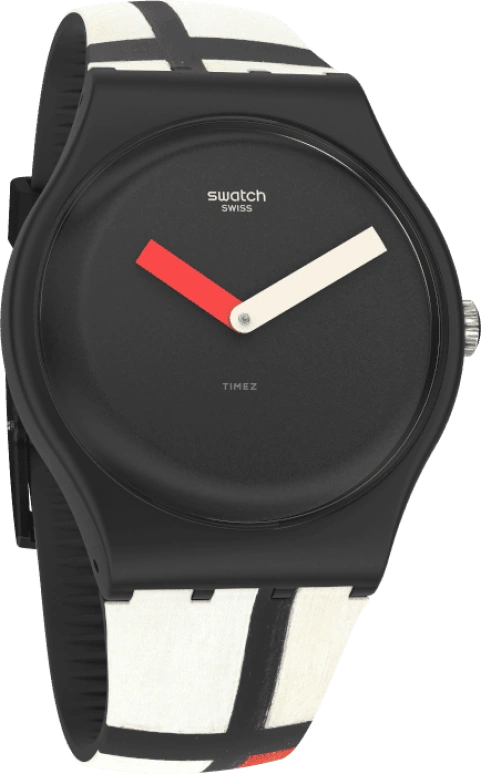 Swatch,Originals 41mm,41mm,Plastic,Black,Quartz,Sapphire,Crystal Glass,Round,SUOZ344
