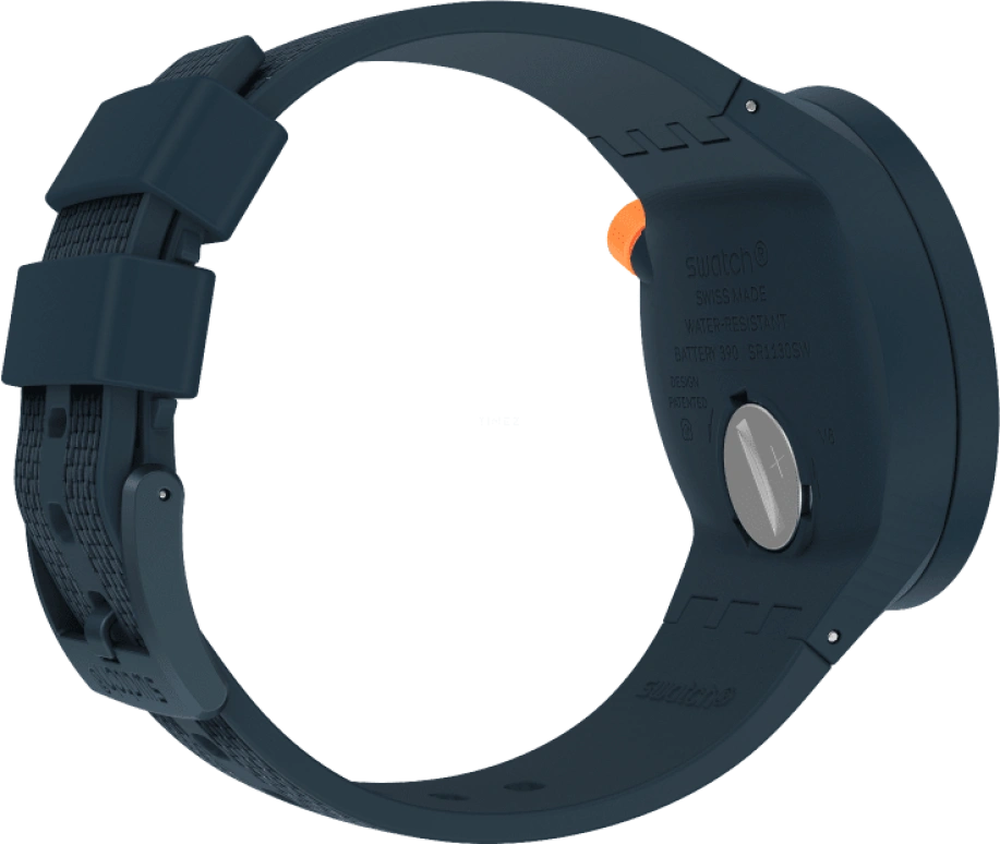 Swatch,THE BOLD 47mm,47mm,Plastic,Blue,Sapphire,Crystal Glass,Closed,SO27N107