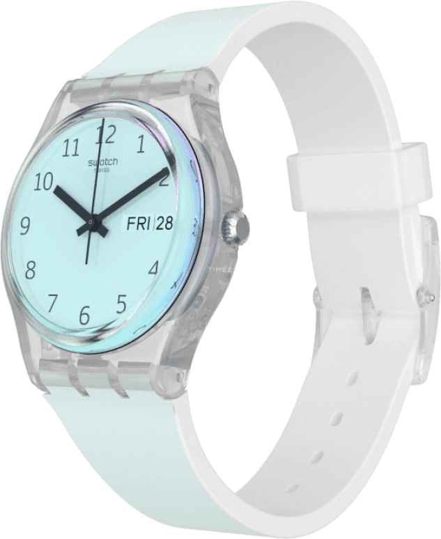 Swatch,Originals 34mm,34mm,Plastic,Blue,Pink,Sapphire,Crystal Glass,GE713