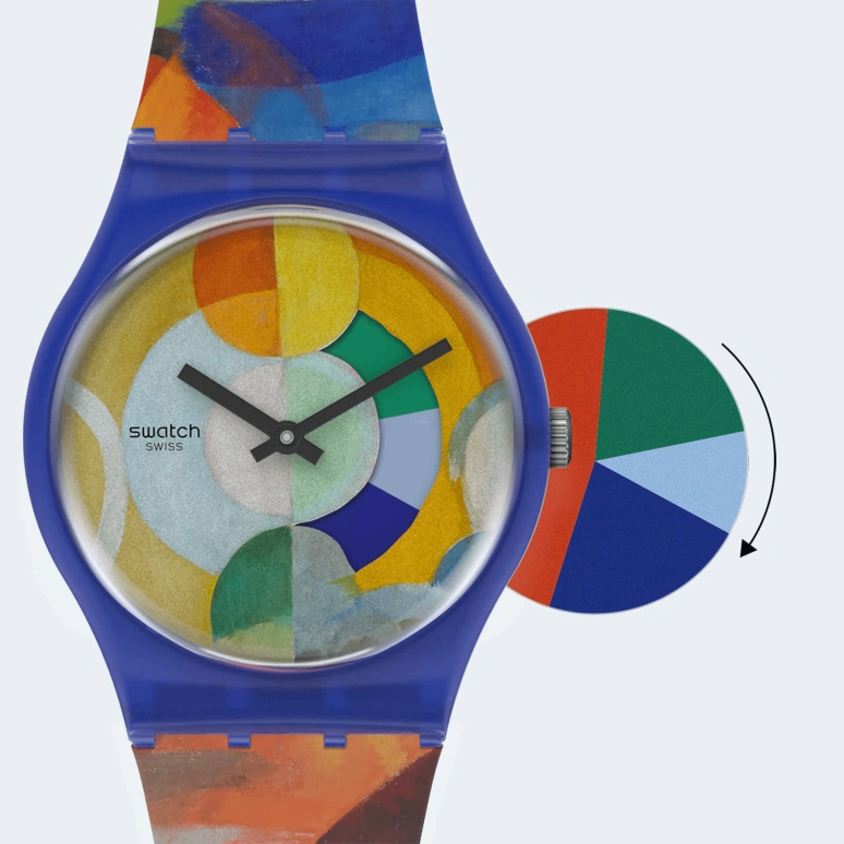 Swatch,Originals 34mm,34mm,Plastic,Multi-Color,Quartz,Sapphire,Crystal Glass,Round,GZ712