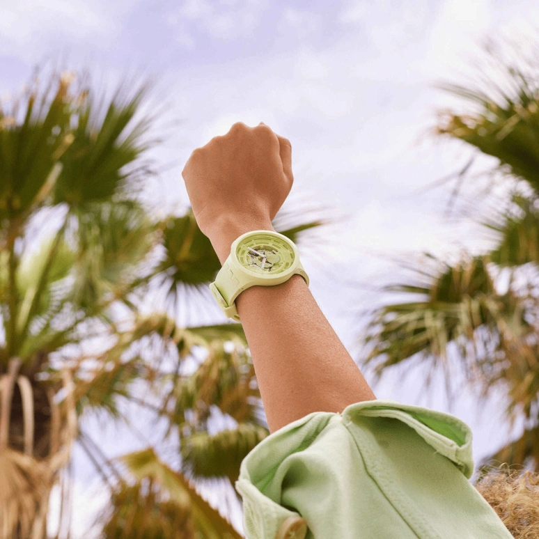 Swatch,THE BOLD 47mm,47mm,Bioceramic,Ceramic,Yellow,Round,SB03J100