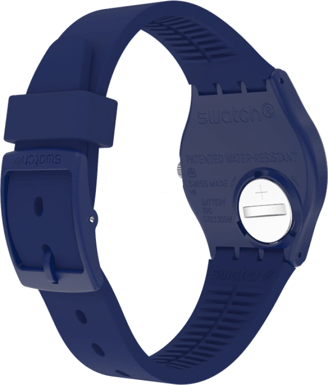 Swatch,Originals 34mm,34mm,Plastic,Blue,Sapphire,Crystal Glass,Closed,GN727