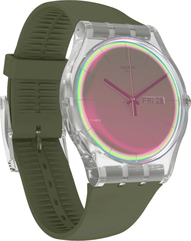 Swatch,Originals 41mm,41mm,Plastic,Pink,Quartz,Sapphire,Crystal Glass,Round,SUOK714