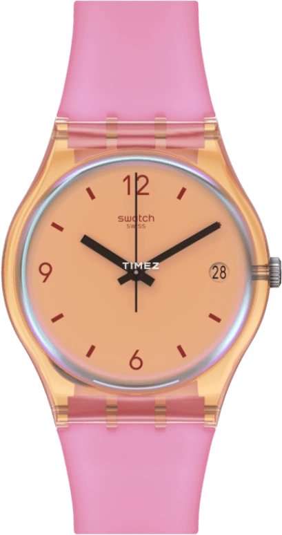 Swatch,Other 34mm,34mm,Bio-sourced,Orange,Quartz,Sapphire,Round,SO28O401