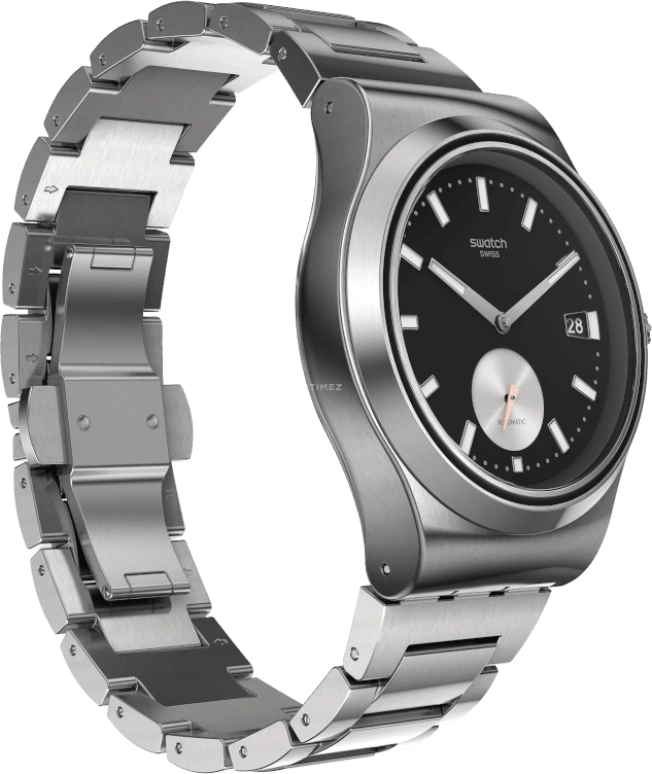 Swatch,IRONY 42mm,42mm,Stainless Steel,Black,Sapphire,Crystal Glass,Open,SY23S406G