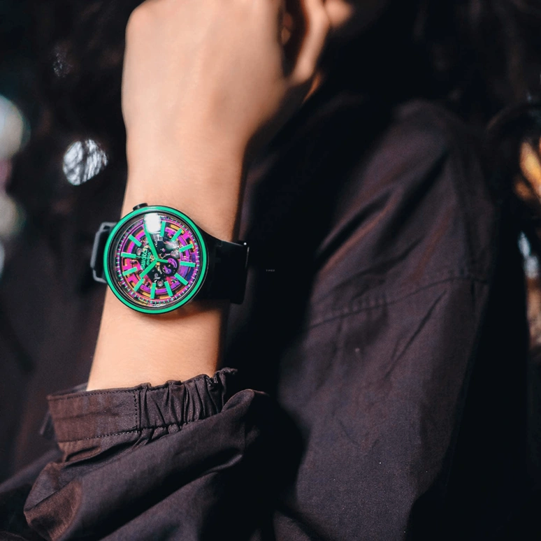 Swatch,THE BOLD 47mm,47mm,Plastic,Purple,SO27B113