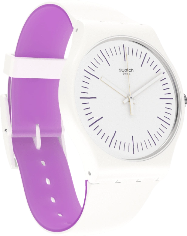 Swatch,Originals 41mm,41mm,Plastic,White,Sapphire,Crystal Glass,SUOW173
