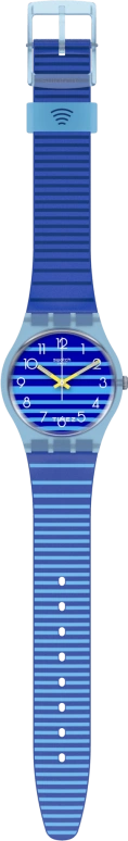 Swatch,Originals 34mm,34mm,Plastic,Blue,Quartz,Round,Transparent,SVHS102,SVHS102-5300