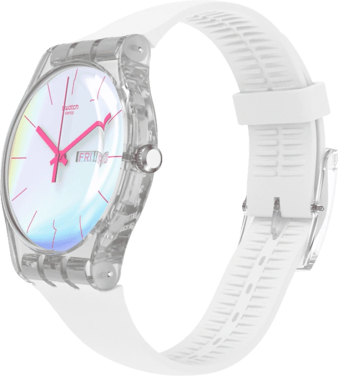 Swatch,Originals 41mm,41mm,Plastic,Blue,Pink,Sapphire,Crystal Glass,SUOK713