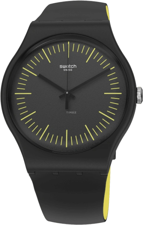 Swatch,Originals 41mm,41mm,Black,Sapphire,Crystal Glass,Open,SUOB184