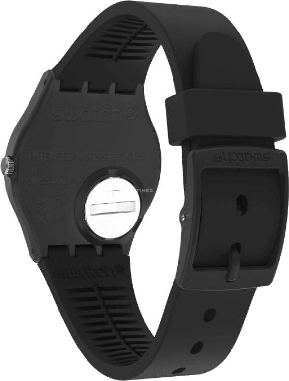 Swatch,Originals 39.20mm,39.20mm,Plastic,Black,Sapphire,Crystal Glass,Closed,GB757