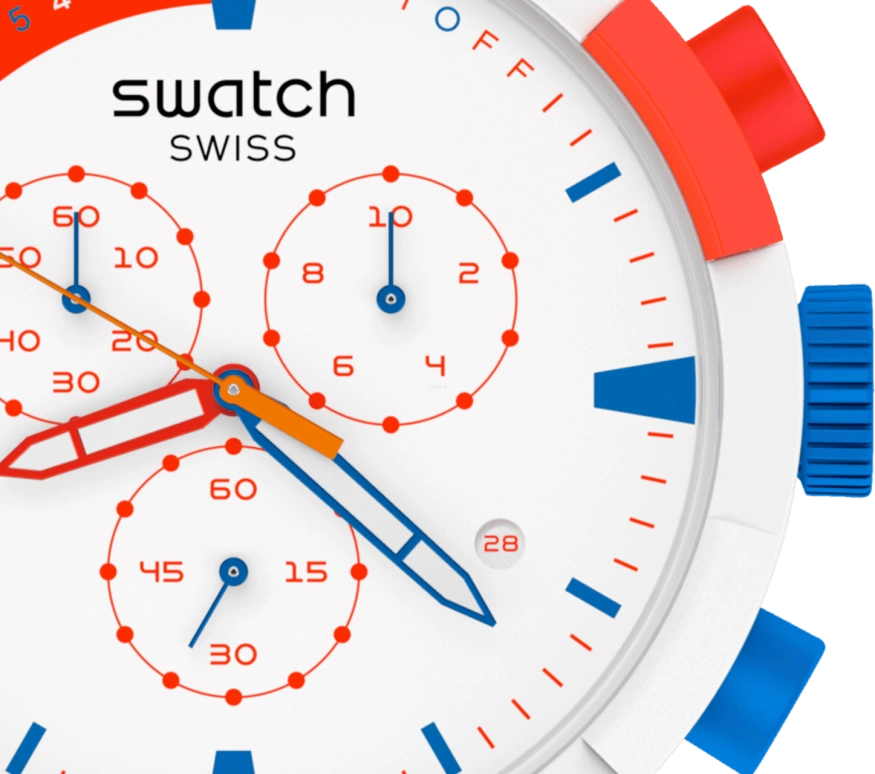 Swatch,THE BOLD 47mm,47mm,Bioceramic,Ceramic,White,Sapphire,Crystal Glass,SB04Z400