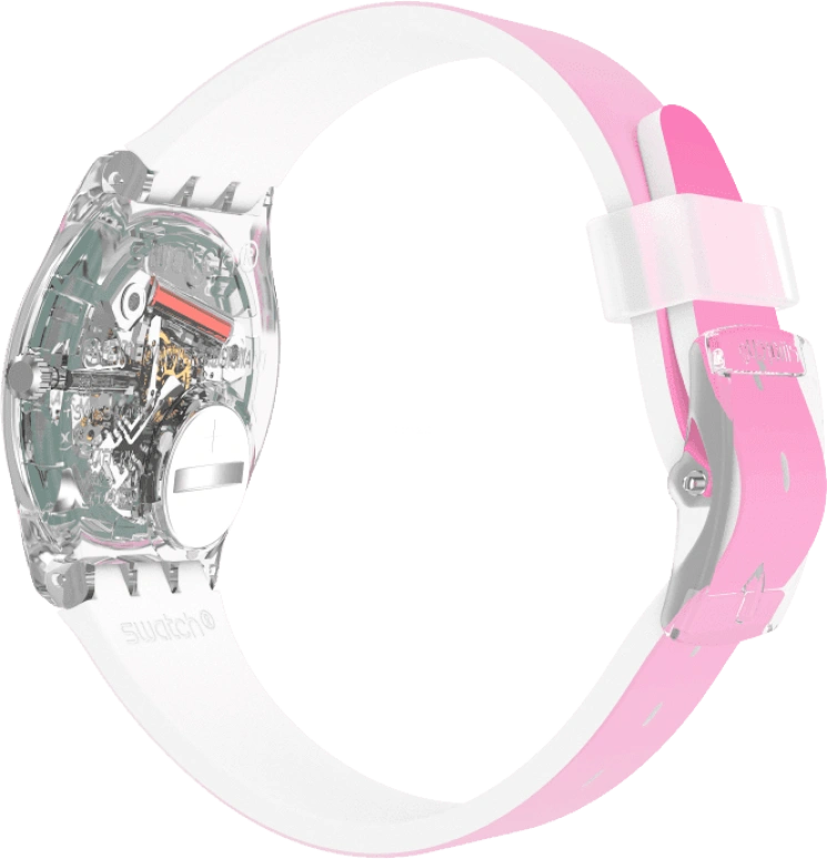 Swatch,Originals 34mm,34mm,Plastic,Pink,Sapphire,Crystal Glass,GE719